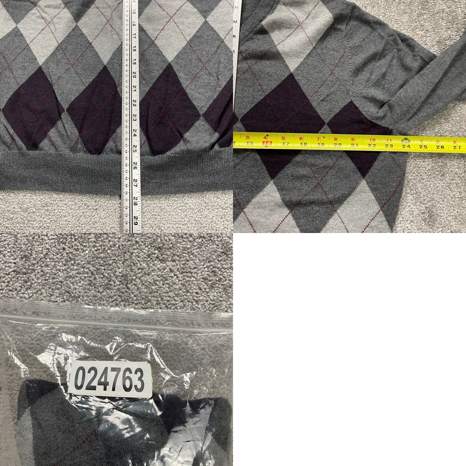 Croft & Barrow Croft & Barrow Sweater Mens XL Multicolor Argyle Diamond Knit V-Neck Pullover Mens Size US XL / EU 56 / 4 - 8 Thumbnail