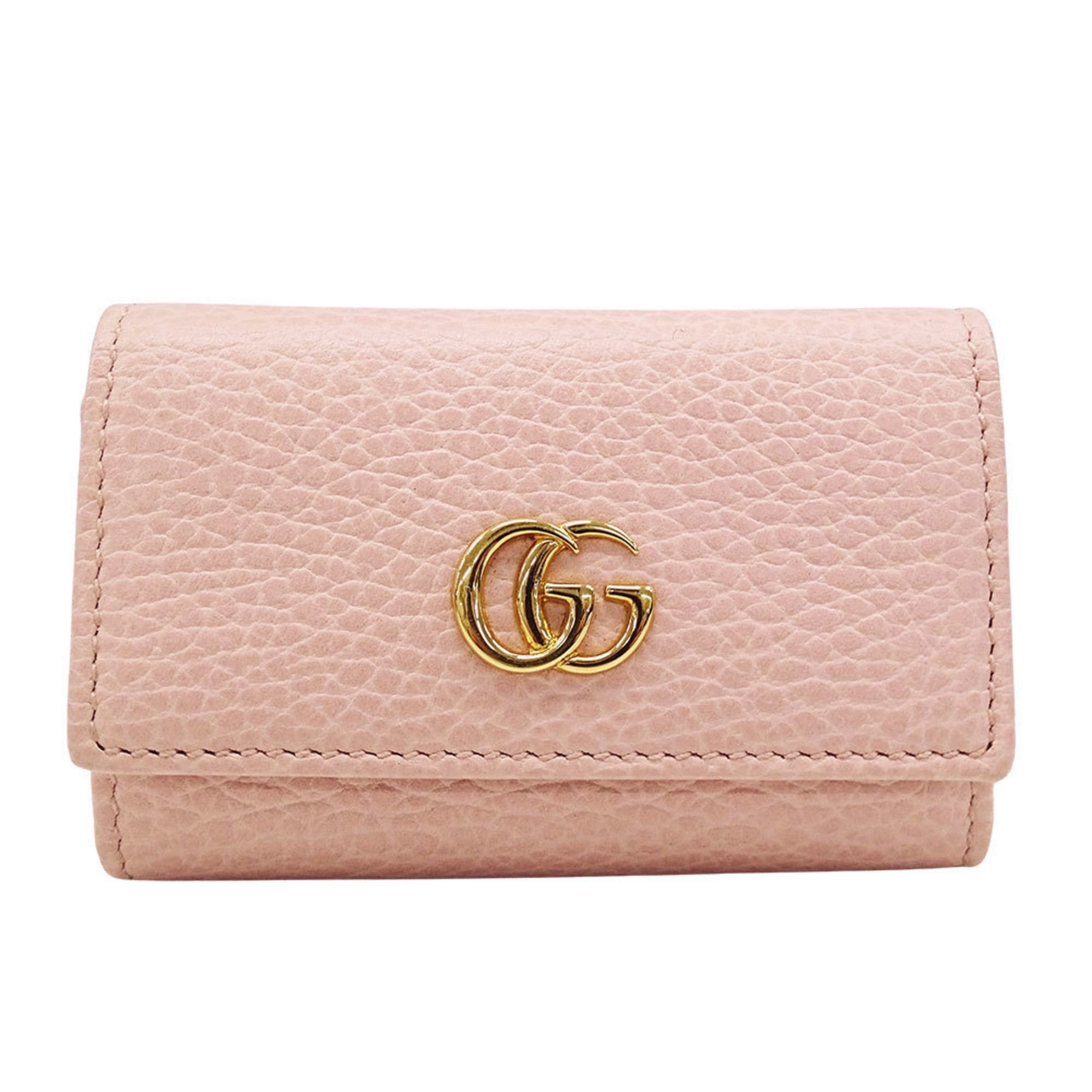 Gucci Gucci Key Case for Women, Brand Leather, Petite Marmont Double G Case, Pink, 456118, 6-Key Holder Size ONE SIZE - 1 Thumbnail