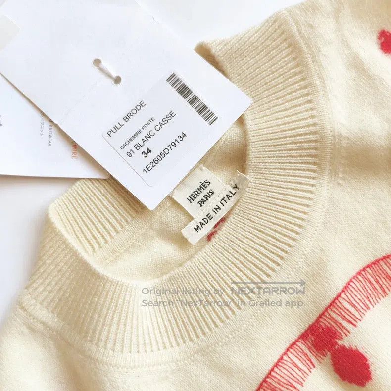 Hermes Hermes Embroidered Beige Cashmere Sweater Knit Top Size XS / US 0-2 / IT 36-38 - 4 Thumbnail