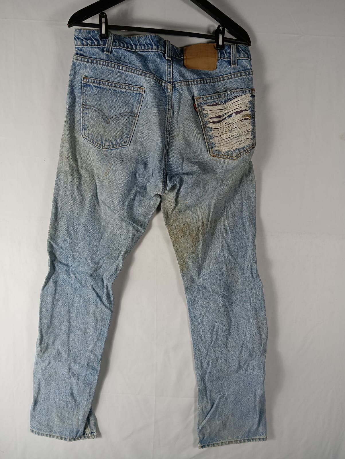Levi's Vintage Clothing Vintage Levis 505 distressed denim rare orange tab Size US 35 - 2 Thumbnail