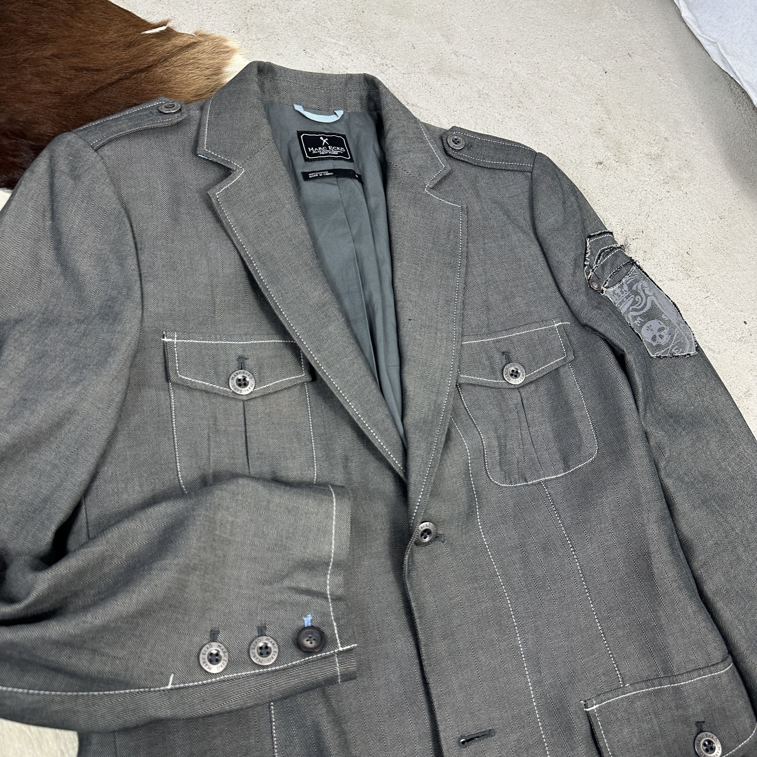 Marc Ecko × Vintage Vintage Opium Avant Garde Grunge 00s Esko Skull Suit Jacket Size US M / EU 48-50 / 2 - 7 Thumbnail