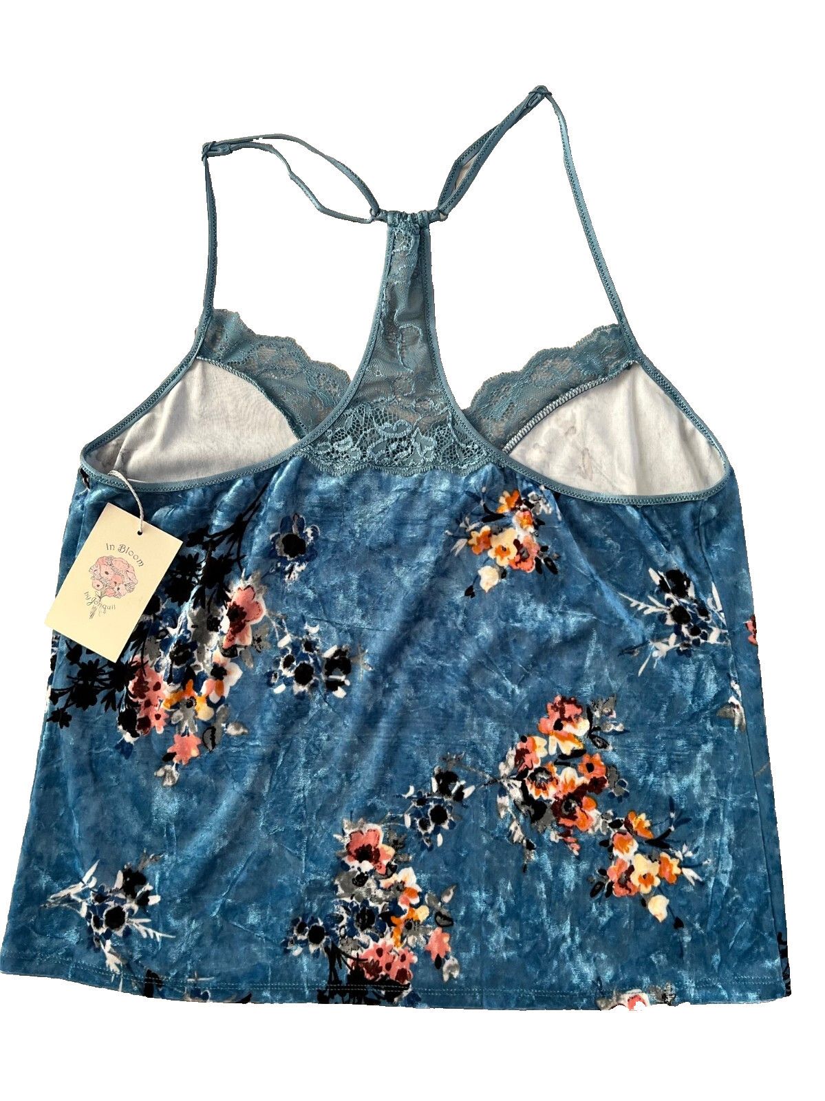 Other In Bloom Intimates Camisole Velvet Floral Tank Teal ( M ) Size M / US 6-8 / IT 42-44 - 2 Thumbnail