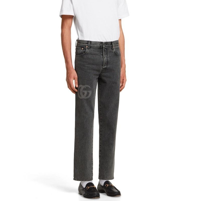 Gucci o1la5ras0626 Slim Fit Denim Pants With Logo in Gray Size US 34 / EU 50 - 2 Thumbnail