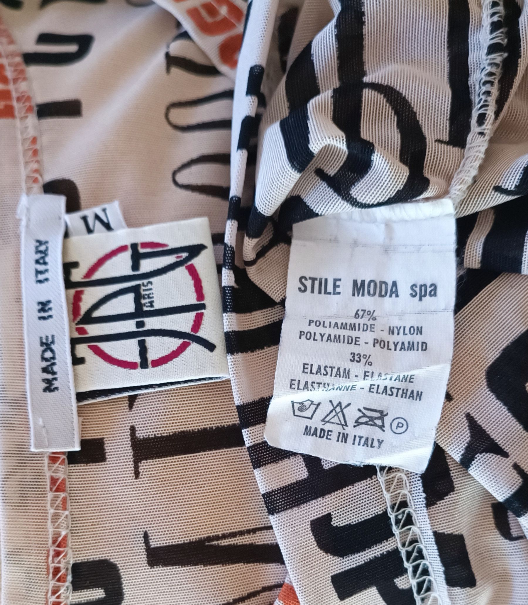 Jean Paul Gaultier Fall 1995 - Iconic letters lycra top Size US M / EU 48-50 / 2 - 2 Thumbnail