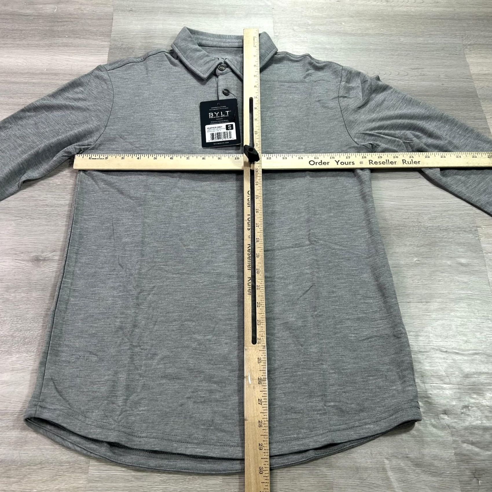 Vintage BYLT Comfort Wool Long Sleeve Polo Mens Small Heather Gray Casual Shirt Size US S / EU 44-46 / 1 - 3 Thumbnail