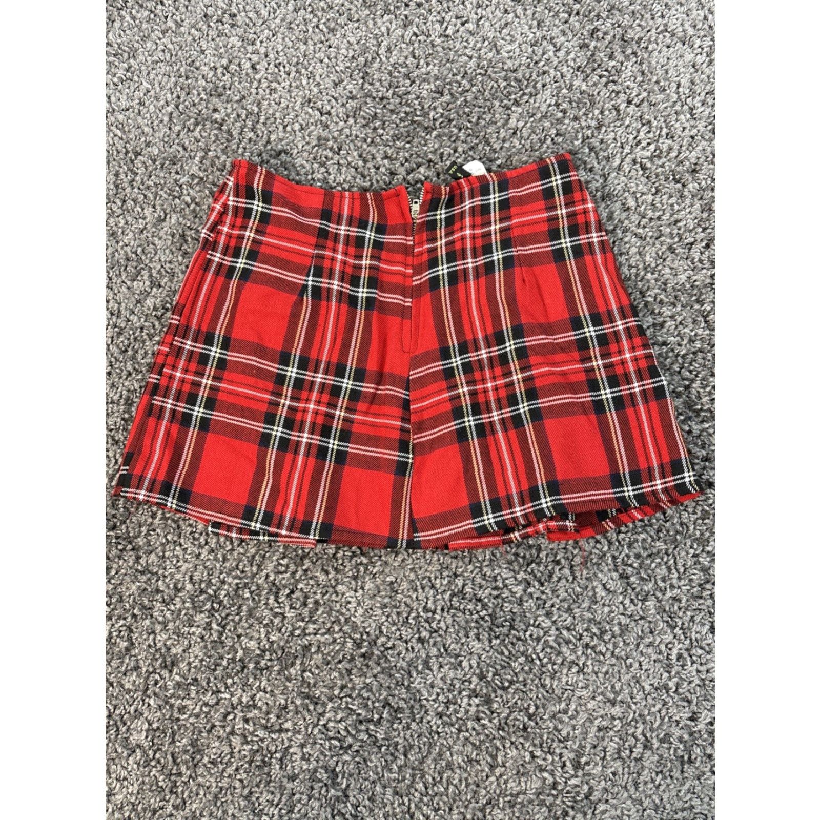 Vintage VINTAGE Super Low Fat Skirt Women's XS Red Plaid Mini Short Gothic 90s Grunge Punk Whimsigoth Y2K US Women Size 26" / US 2 / IT 38 - 6 Thumbnail