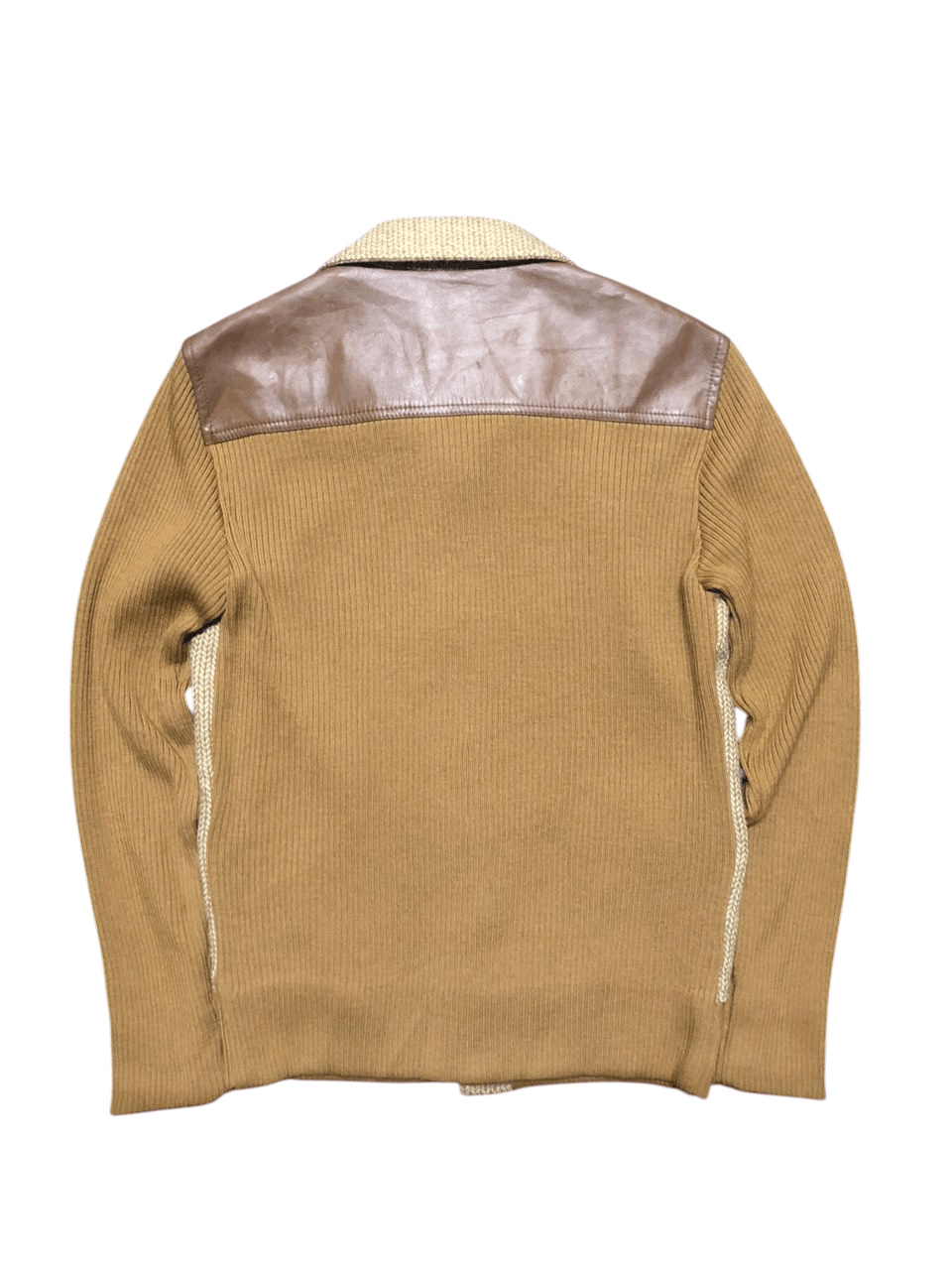 Oscar De La Renta Vintage Oscar De La Renta Wool knit Leather Part jacket Size US M / EU 48-50 / 2 - 2 Thumbnail