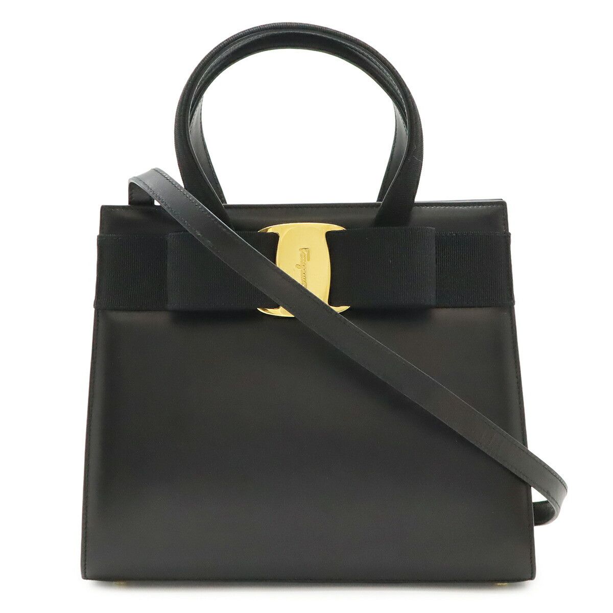 Salvatore Ferragamo Salvatore Ferragamo Salvatore Ferragamo Vara Leather 2way Handbag Leather Shoulder Bag DUTY FREE for USA Size ONE SIZE - 1 Thumbnail