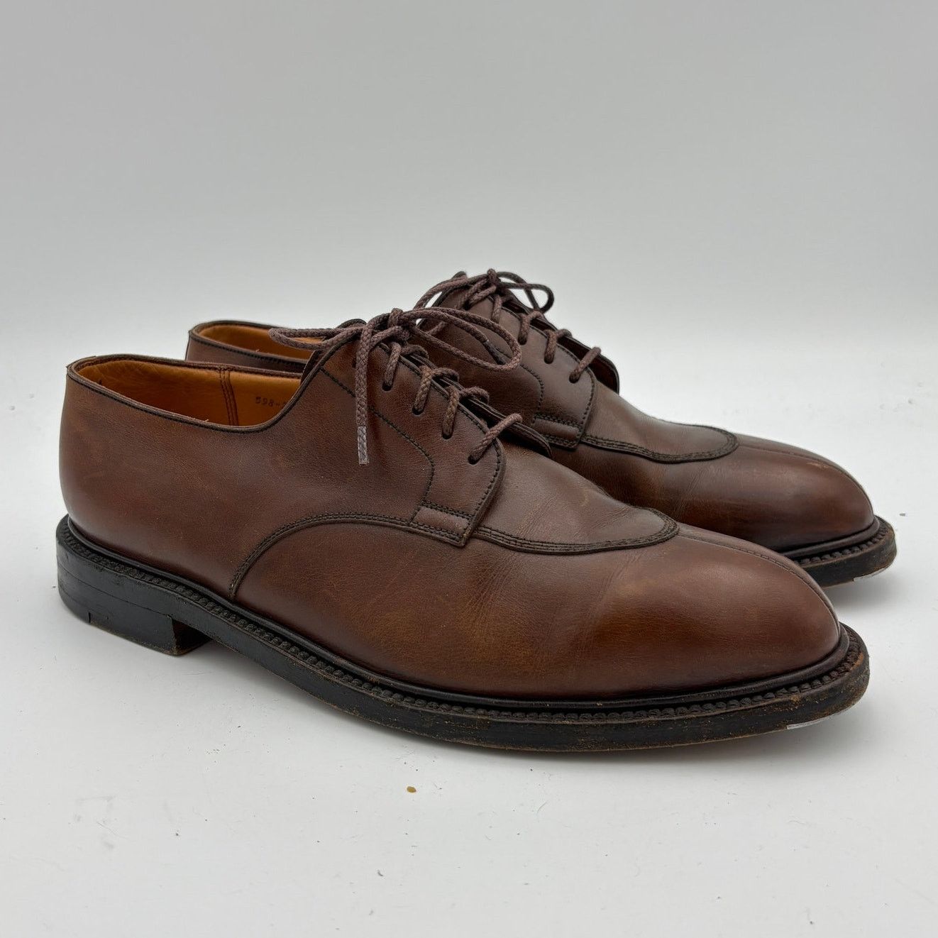 J.M. Weston J.M. Weston 598-22 Half Hunt Brown Boxcalf Derby Shoes 8D Size US 8 / EU 41 - 1 Thumbnail