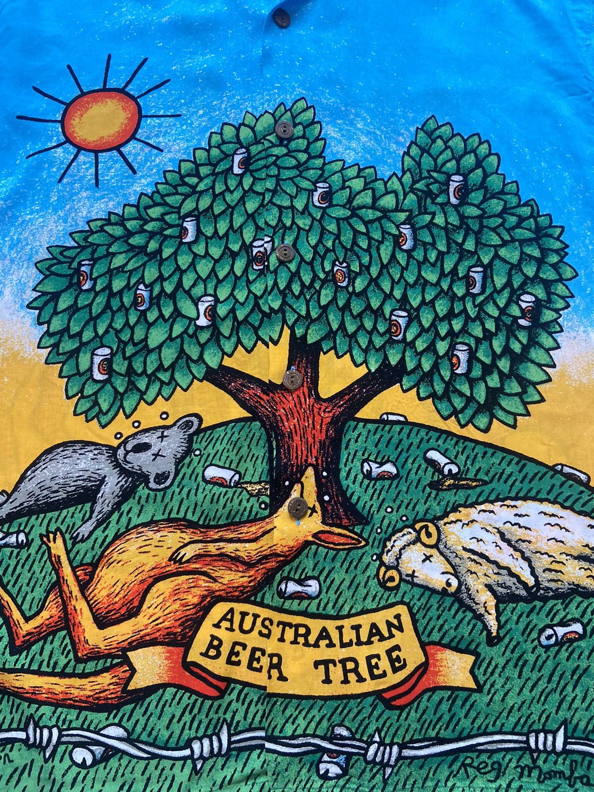 Mambo Vintage Mambo Shirt Australian Beer Tree Rare Hawaii Shirt Size US L / EU 52-54 / 3 - 3 Thumbnail