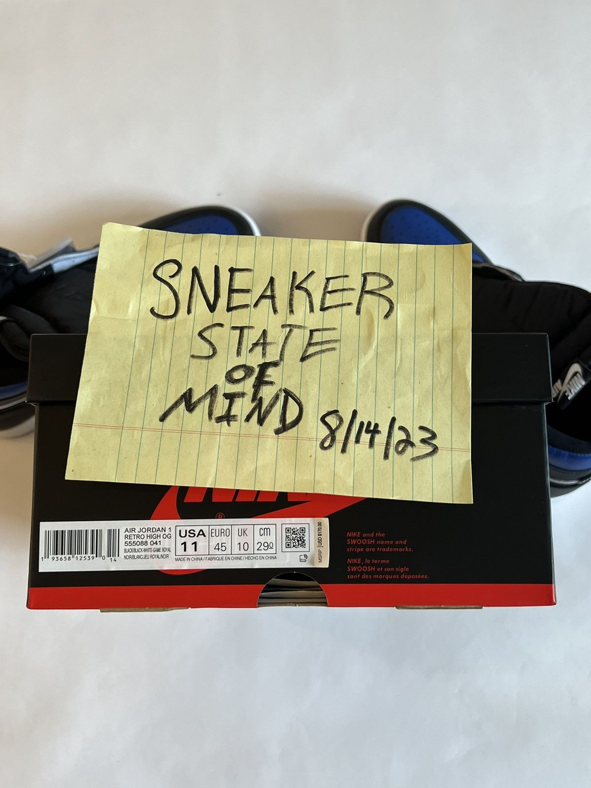Jordan Brand × Nike BRAND NEW AIR JORDAN 1 RETRO HIGH OG “ROYAL TOE” SIZE: 11 Size US 11 / EU 44 - 8 Thumbnail