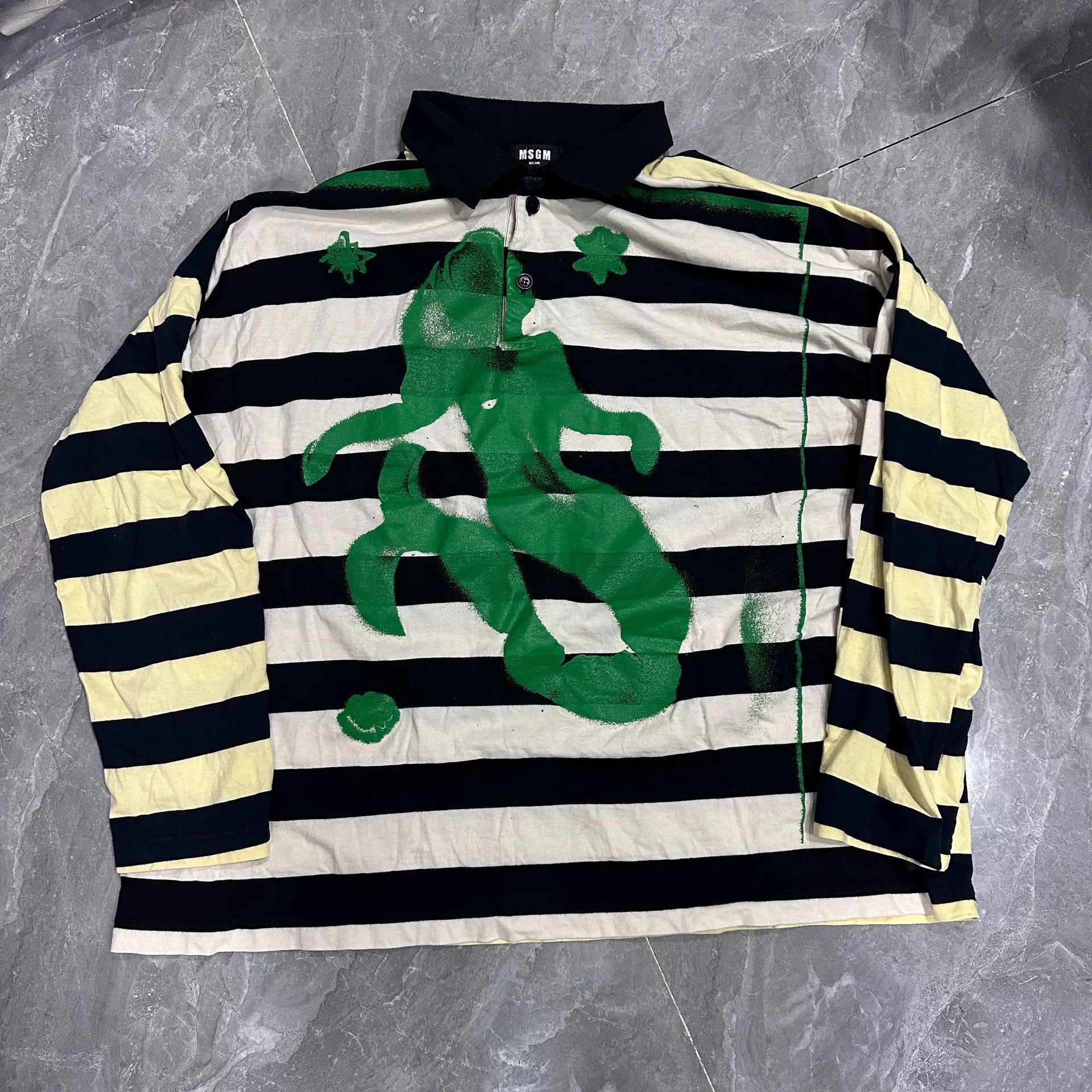 MSGM MSGM Striped Deconstructed Long-Sleeve Shirt Size US M / EU 48-50 / 2 - 1 Thumbnail