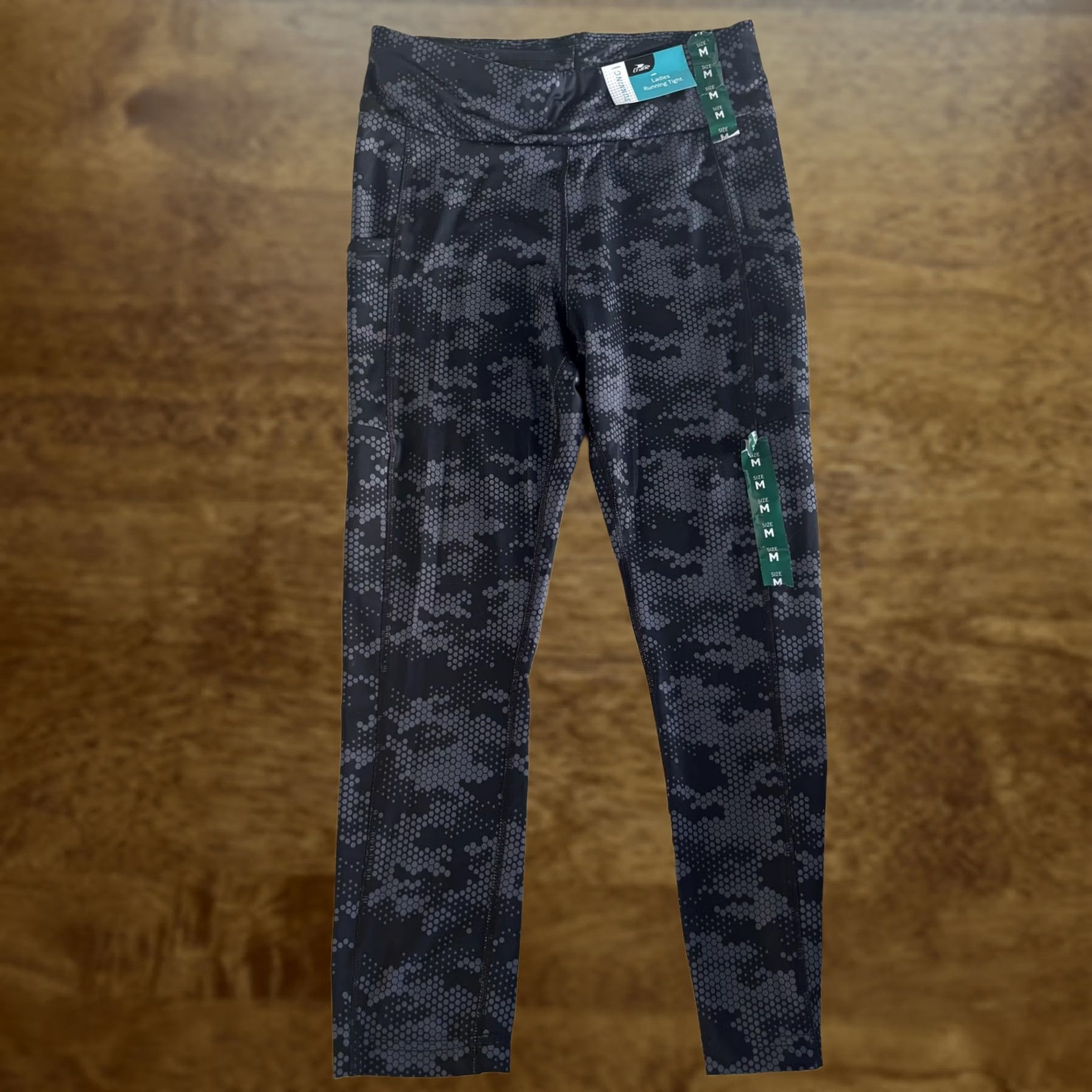 Vintage Crane Leggings Womens Medium Black Camouflage Ankle Stretch Gym Yoga Athletic Skinny Pockets Pull On Size 32" / US 10 / IT 46 - 1 Thumbnail