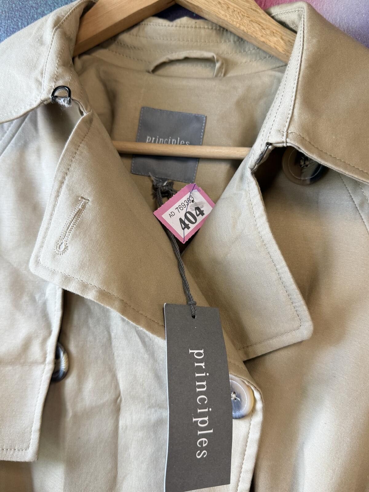 Other Principles stone double breasted trench coat-belted Mac Size M / US 6-8 / IT 42-44 - 2 Thumbnail
