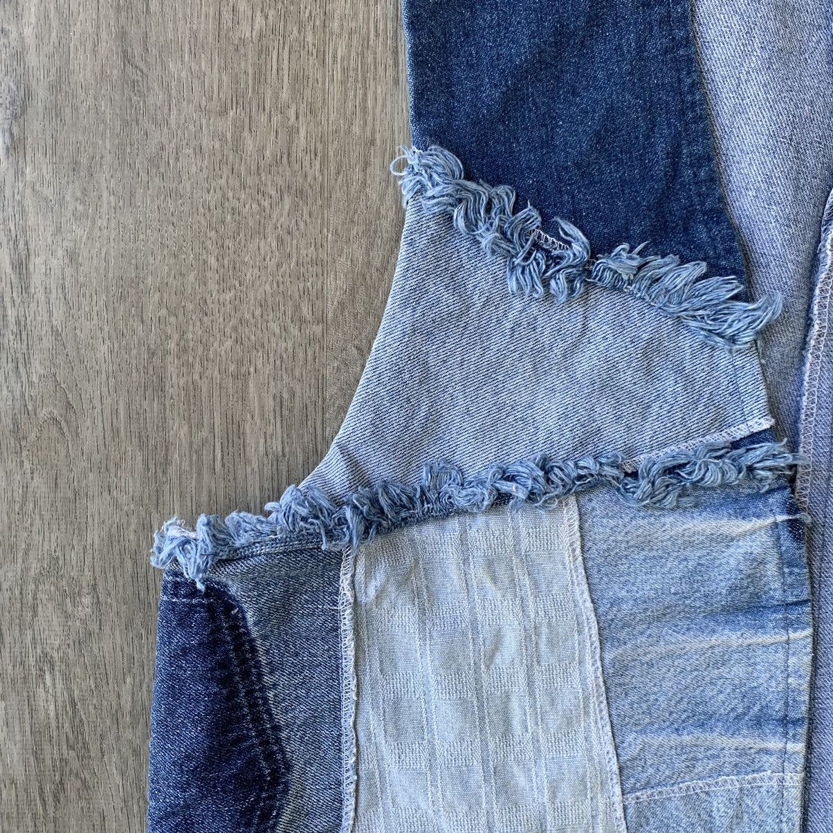 Vintage Vintage Blue Denim Patchwork Vest Size L / US 10 / IT 46 - 7 Thumbnail