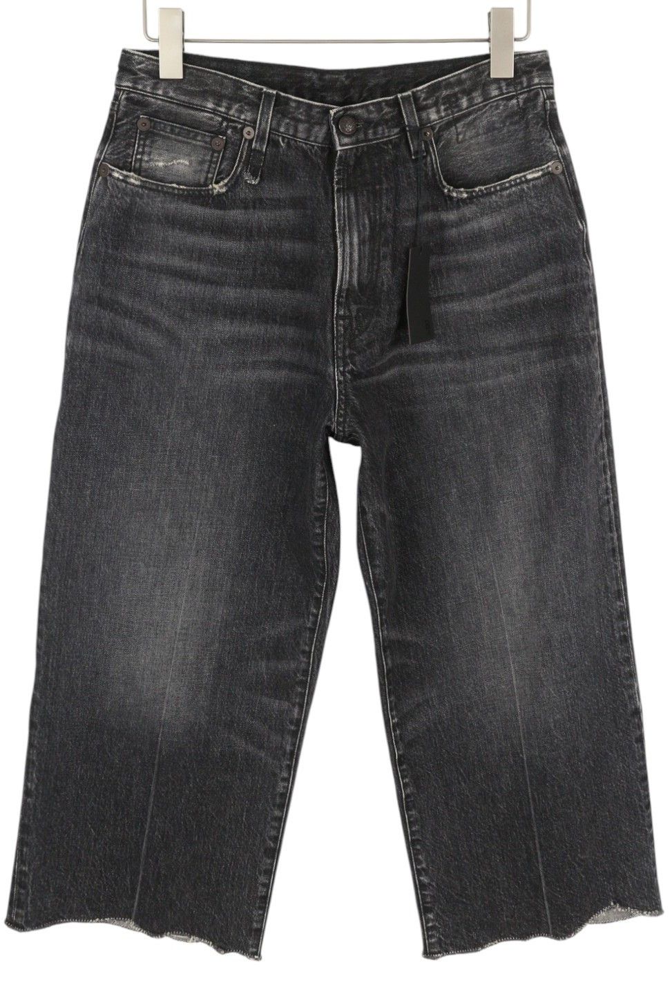 R13 ANKLED D'ARCY 27 Everit Black Faded Cropped Jeans 86222 Size 27" / US 4 / IT 40 - 2 Thumbnail