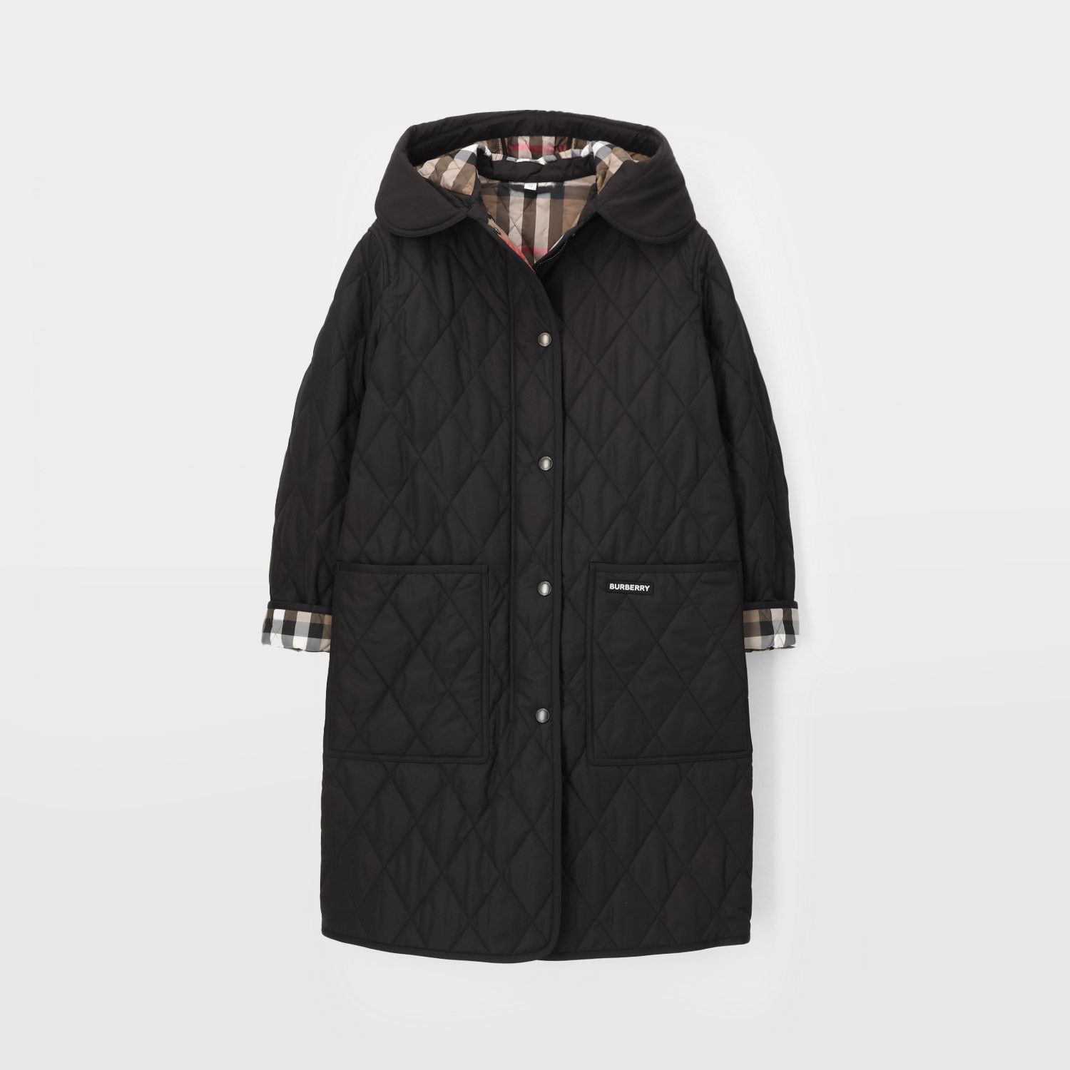 Burberry o1w1db10426 Quilted Long Jacket in Black Size XXS / US 00 / IT 34 - 1 Thumbnail