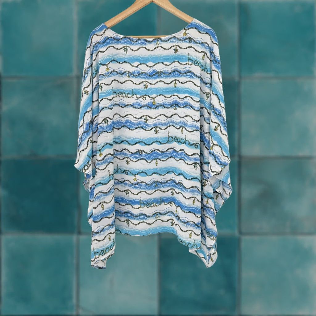 Quacker Factory Quacker Factory Plus Size Beach Print Swim Cover Up Top Size XXL / US 16-18 / IT 52-54 - 1 Thumbnail