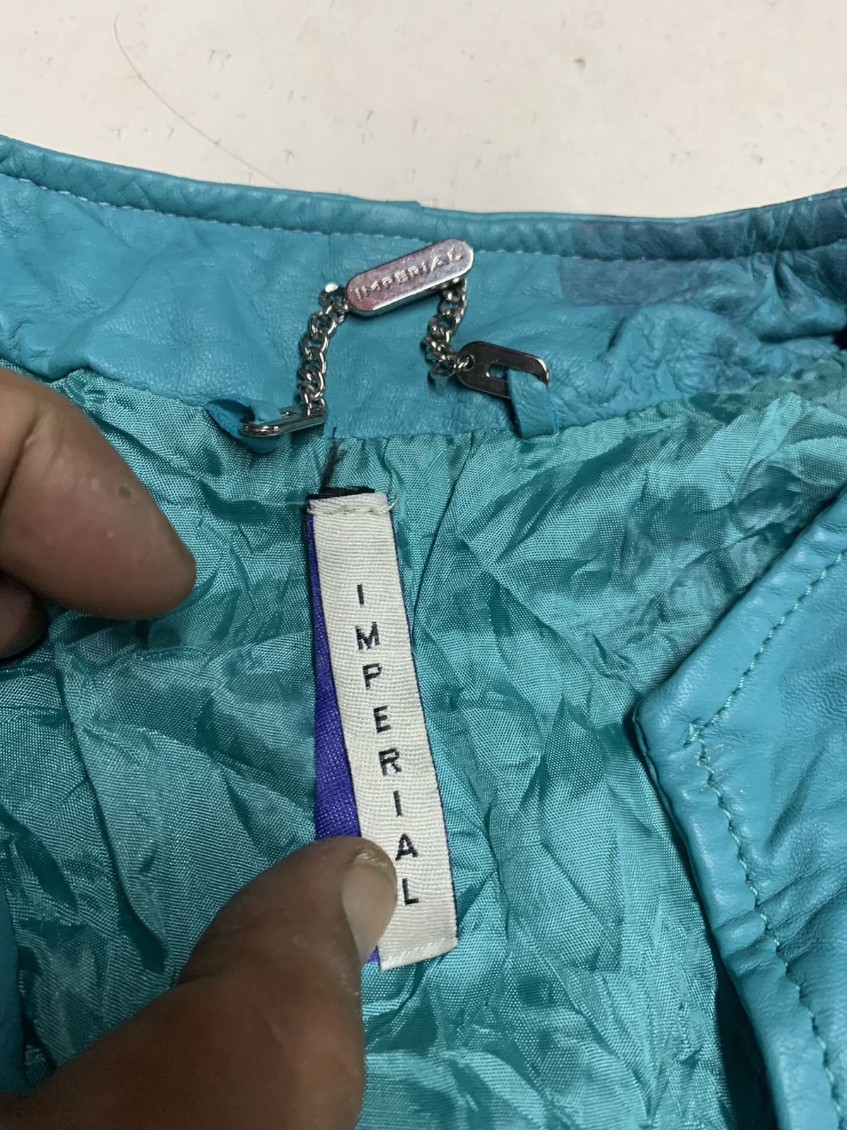 Imperial × Vintage IMPERIAL TURQUOISE PLEATHER JACKET Size US S / EU 44-46 / 1 - 16 Thumbnail