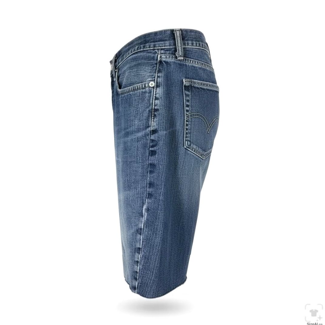 Levi's Levi's 514 Shorts Mens 36 Blue Bermuda Distressed 5-Pocket Raw Hem Denim Casual Summer Size US 36 / EU 52 - 4 Thumbnail