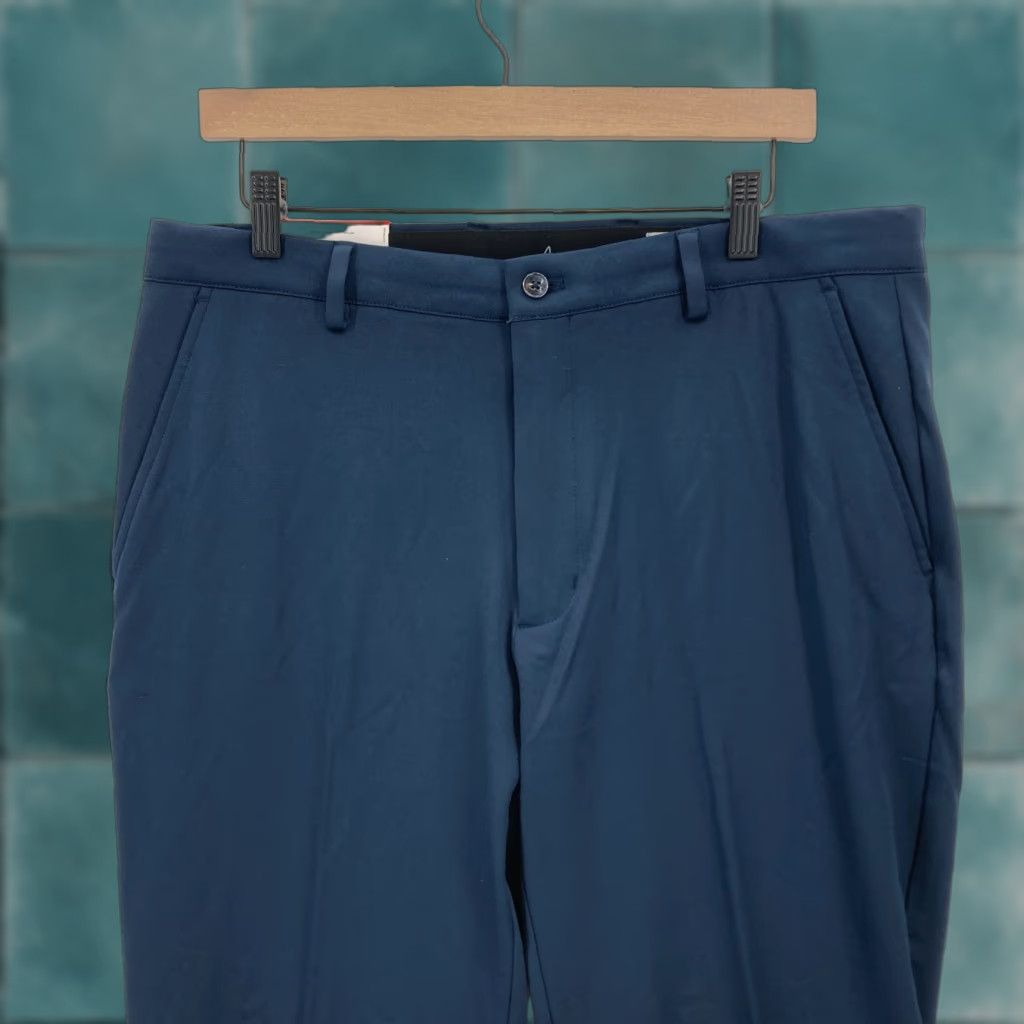 Vintage Greg Norman Travel Pants Mens 34x30 Dark Blue Stretch Moisture Wick Golf Preppy Pants Size US 34 / EU 50 - 1 Thumbnail