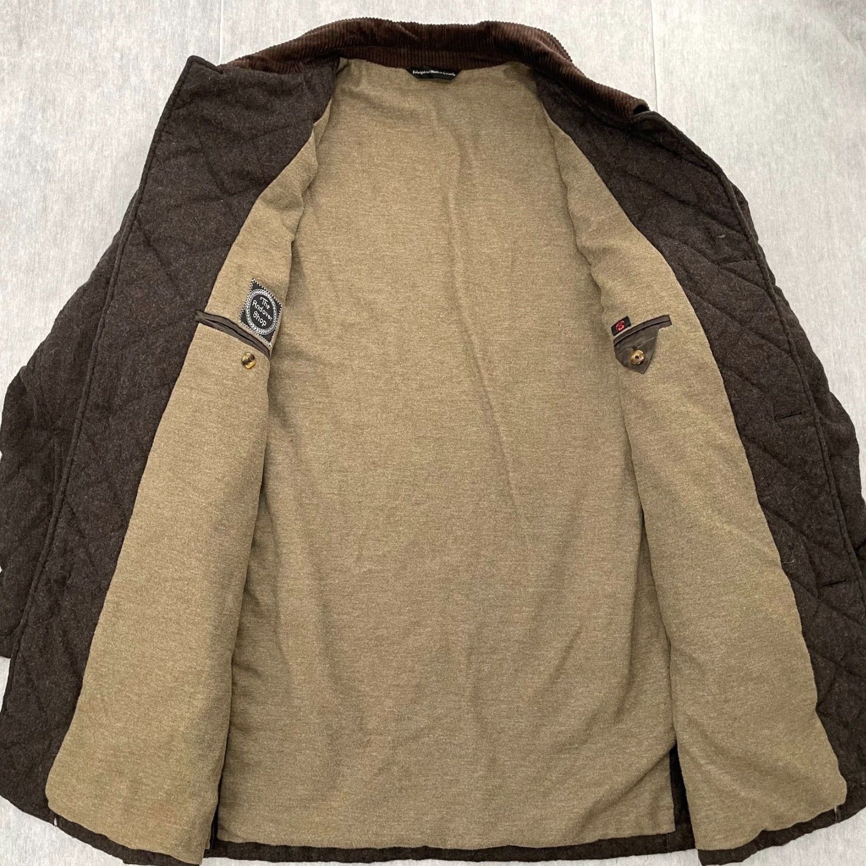 Vintage VINTAGE The Andover Shop Men’s Overcoat Jacket Wool Blend Brown 42R Quilted Fall Winter Size US XS / EU 42 / 0 - 3 Thumbnail