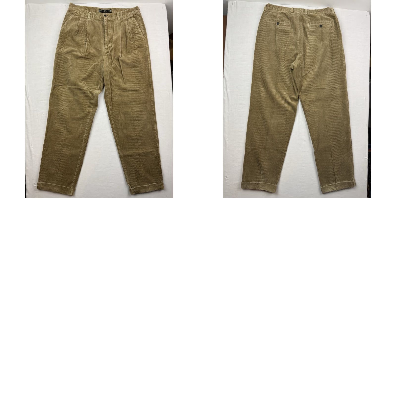 Gap VINTAGE Gap Corduroy Pants Adult 36x34 Khaki Relaxed Pleated 90s Y2K Shirt? Size US 36 / EU 52 - 9 Thumbnail