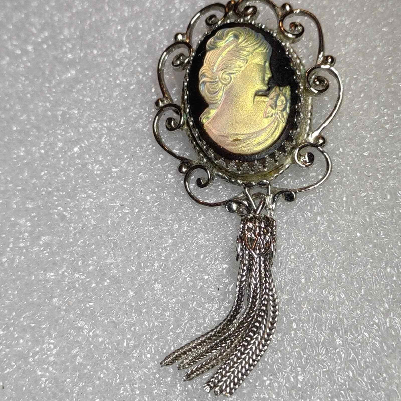 Vintage Gorgeous vintage silver tassel iridescent cameo'80s Size ONE SIZE - 2 Thumbnail