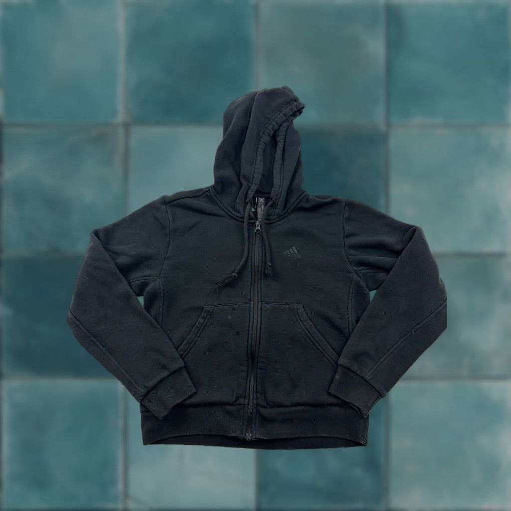 Adidas ADIDAS Hoodie Womens Small Black Full Zip Activewear Sweatshirt Size S / US 4 / IT 40 - 1 Thumbnail