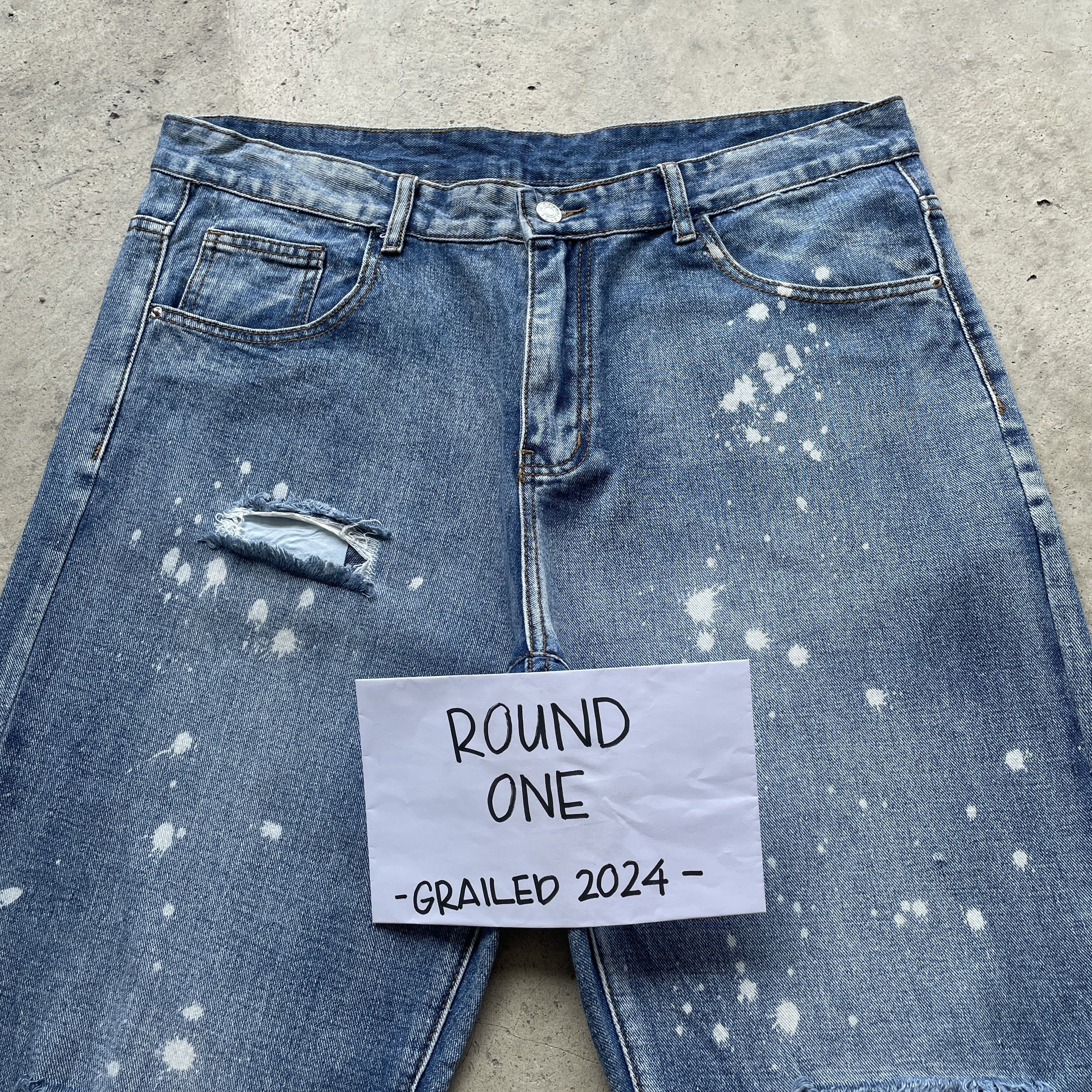 Japanese Brand × Shein Vintage Shein Japan Distressed Splash Painters Jeans Pants Size US 38 / EU 54 - 6 Thumbnail