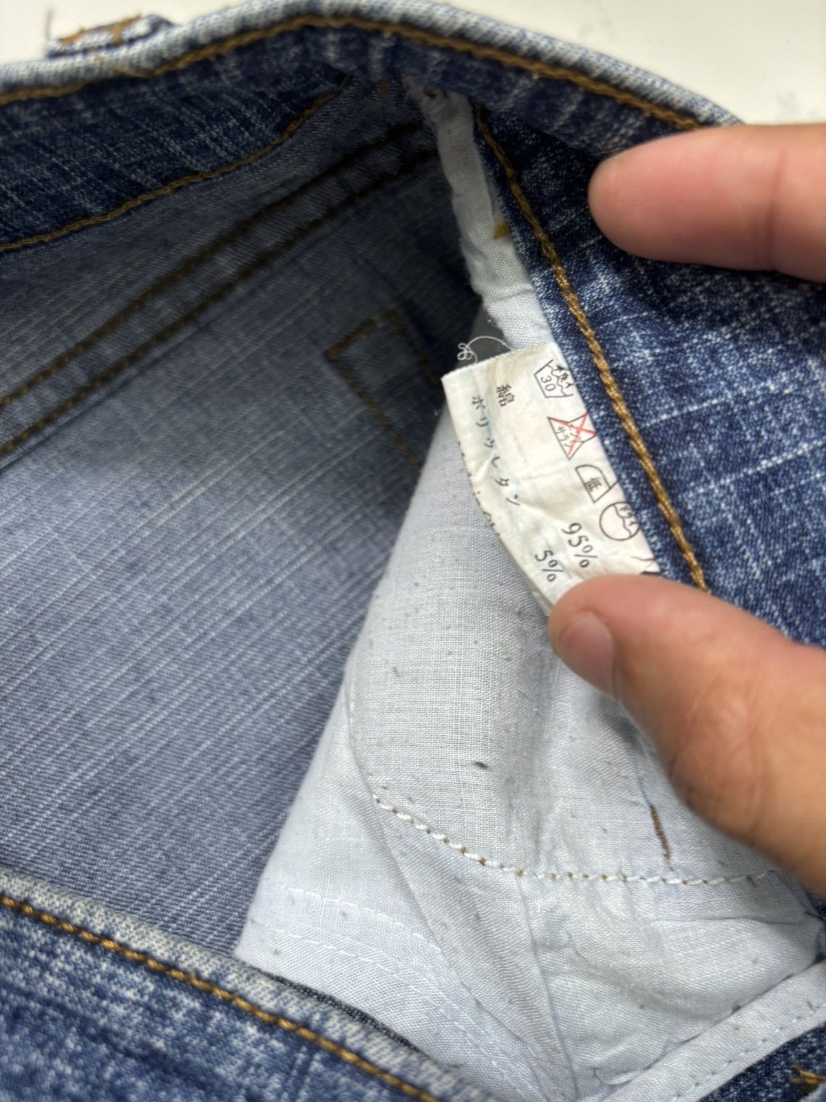 If Six Was Nine × Kapital Vintage Japanese Dragon Embroidery Gouk Flare Jeans Distress Size US 29 - 11 Thumbnail