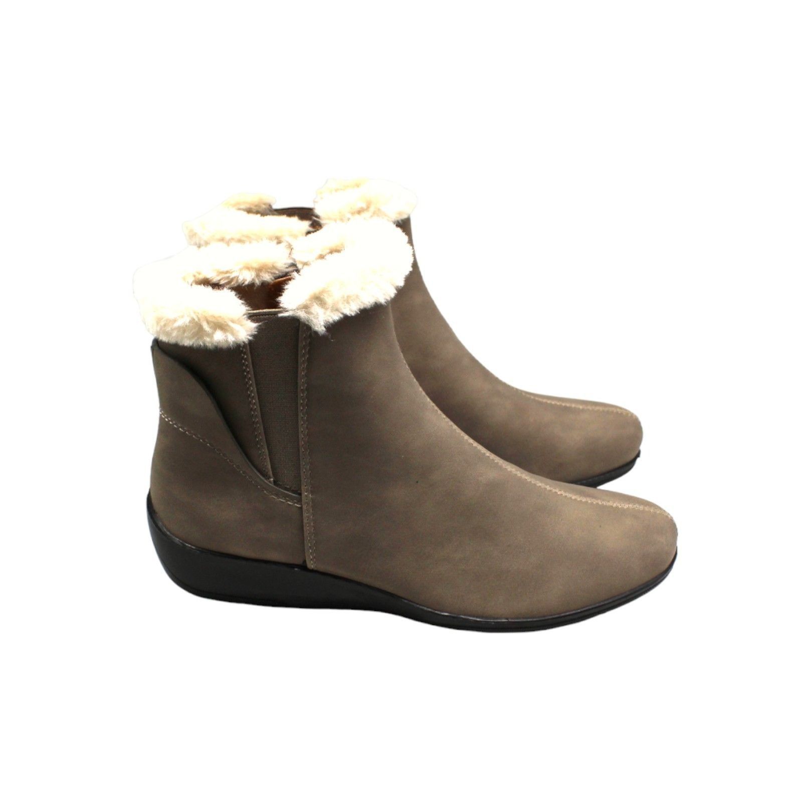 LifeStride Izzy Cozy Cold Weather Boots - Putty Faux Leather