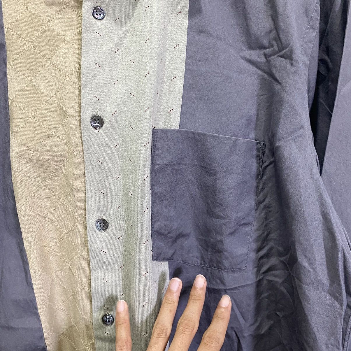 Comme des Garcons SHIRT Comme des Garcons SHIRT Panel Knit Inset Grey Button Down M Size US M / EU 48-50 / 2 - 8 Thumbnail