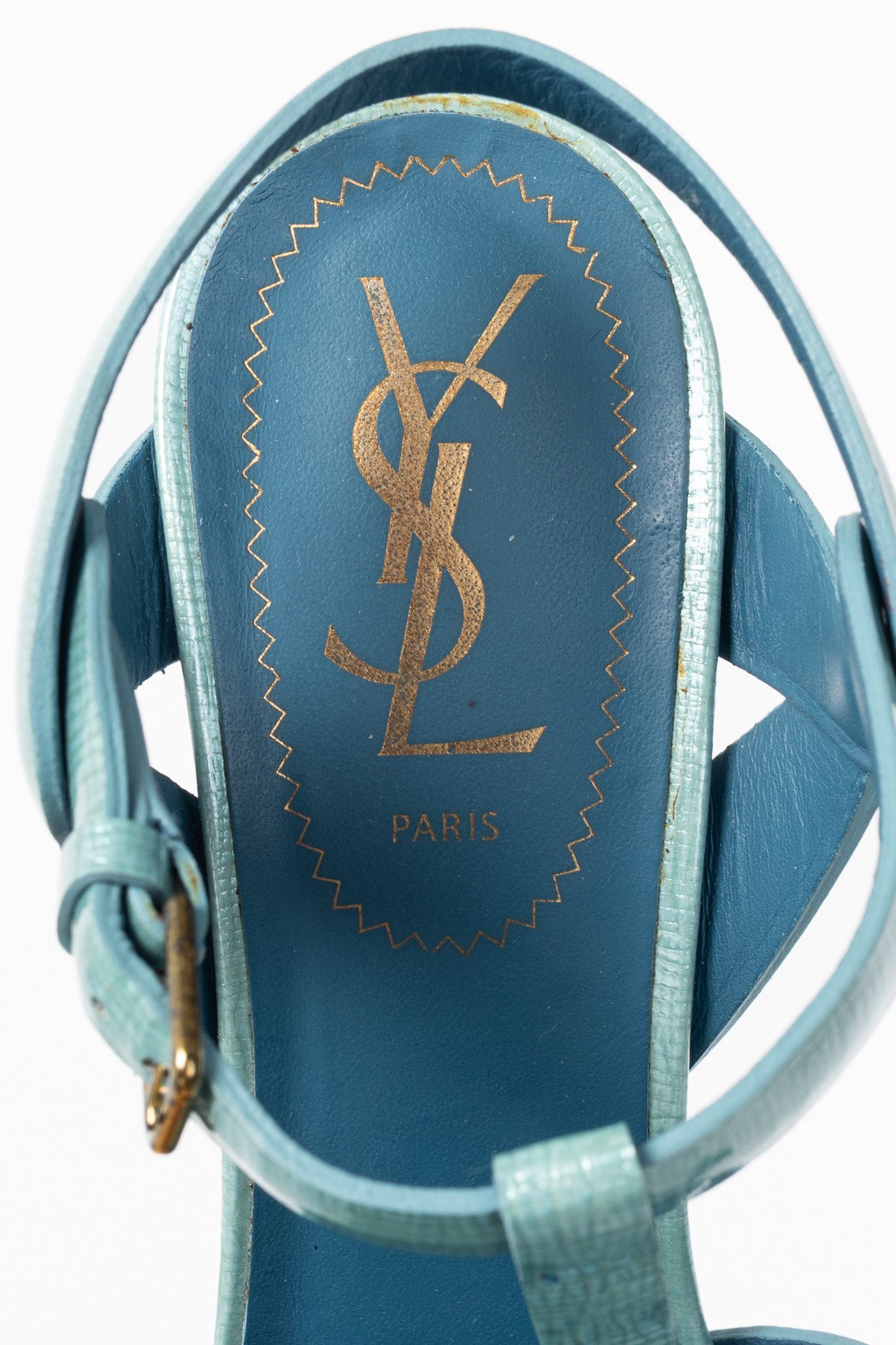 Yves Saint Laurent Yves Saint Laurent Tribute 105 Paille Patent Sandals Size US 7 / IT 37 - 10 Thumbnail