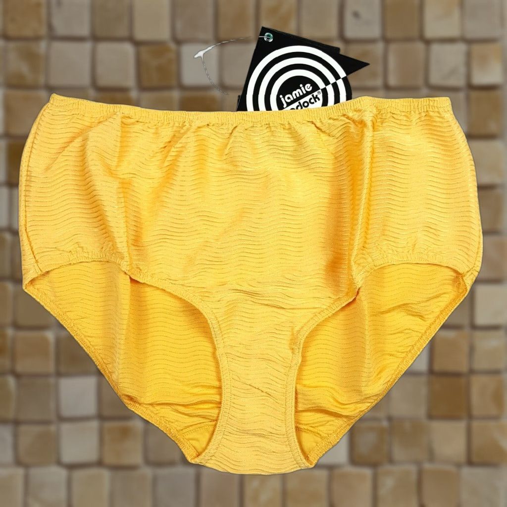 Vintage Jamie Sadock Vintage Yes Brand Yellow Nylon Stretch Women's L High Rise Briefs Panties Underwear Size L Size 36" / US 14 / IT 50 - 1 Thumbnail