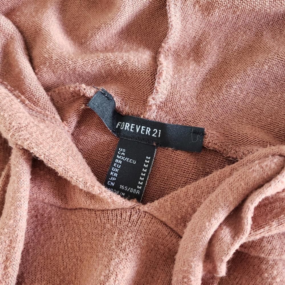 Forever 21 Orange Muted F21 Thin Hoodie Long Sleeve Size M / US 6-8 / IT 42-44 - 3 Thumbnail