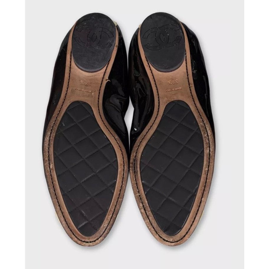 Chanel Chanel Black Patent Leather Ballerina Flats - Size 39.5 Size US 8.5 / IT 38.5 - 5 Thumbnail