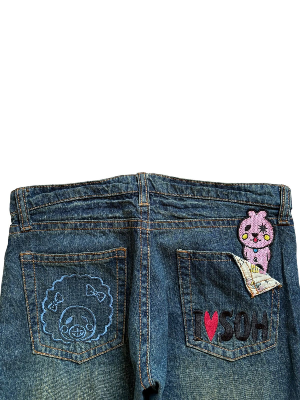Japanese Brand Vintage Japanese Brand Rusty Mud Wash Embroidery Loose Jeans Size 31" - 8 Thumbnail
