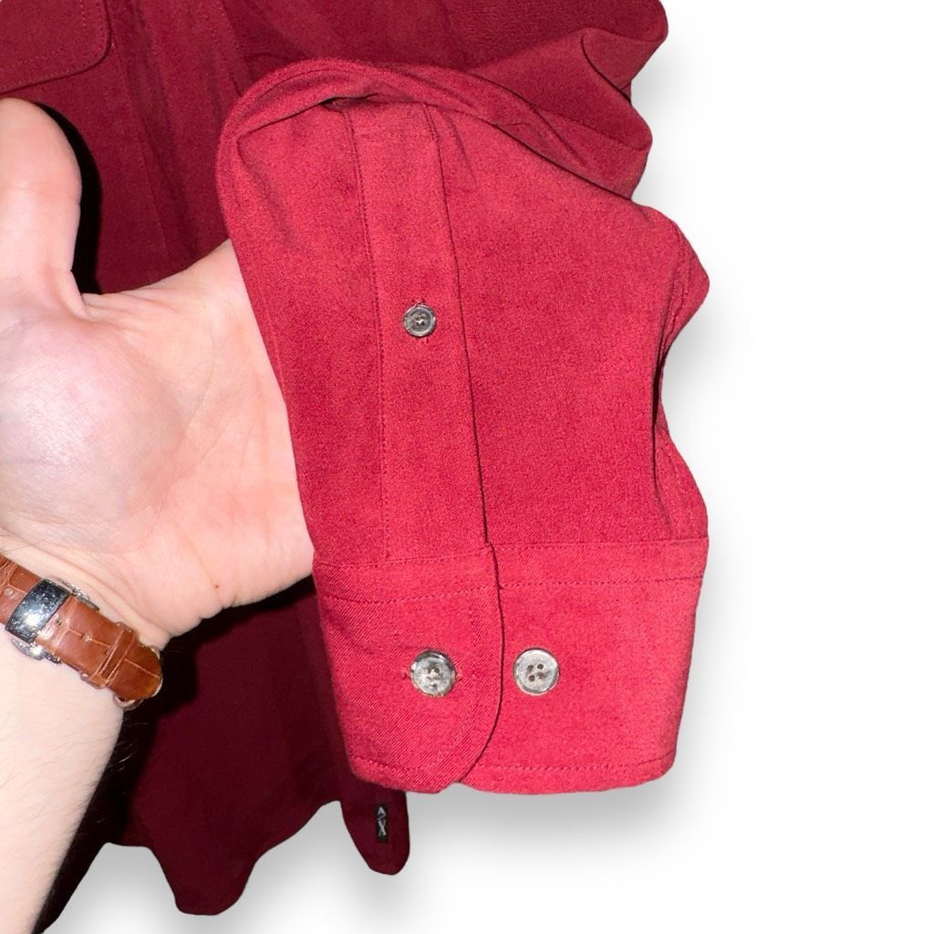 Armani Armani Exchange Crimson Red Sueded Button Up Shirt Size M Size US M / EU 48-50 / 2 - 7 Thumbnail