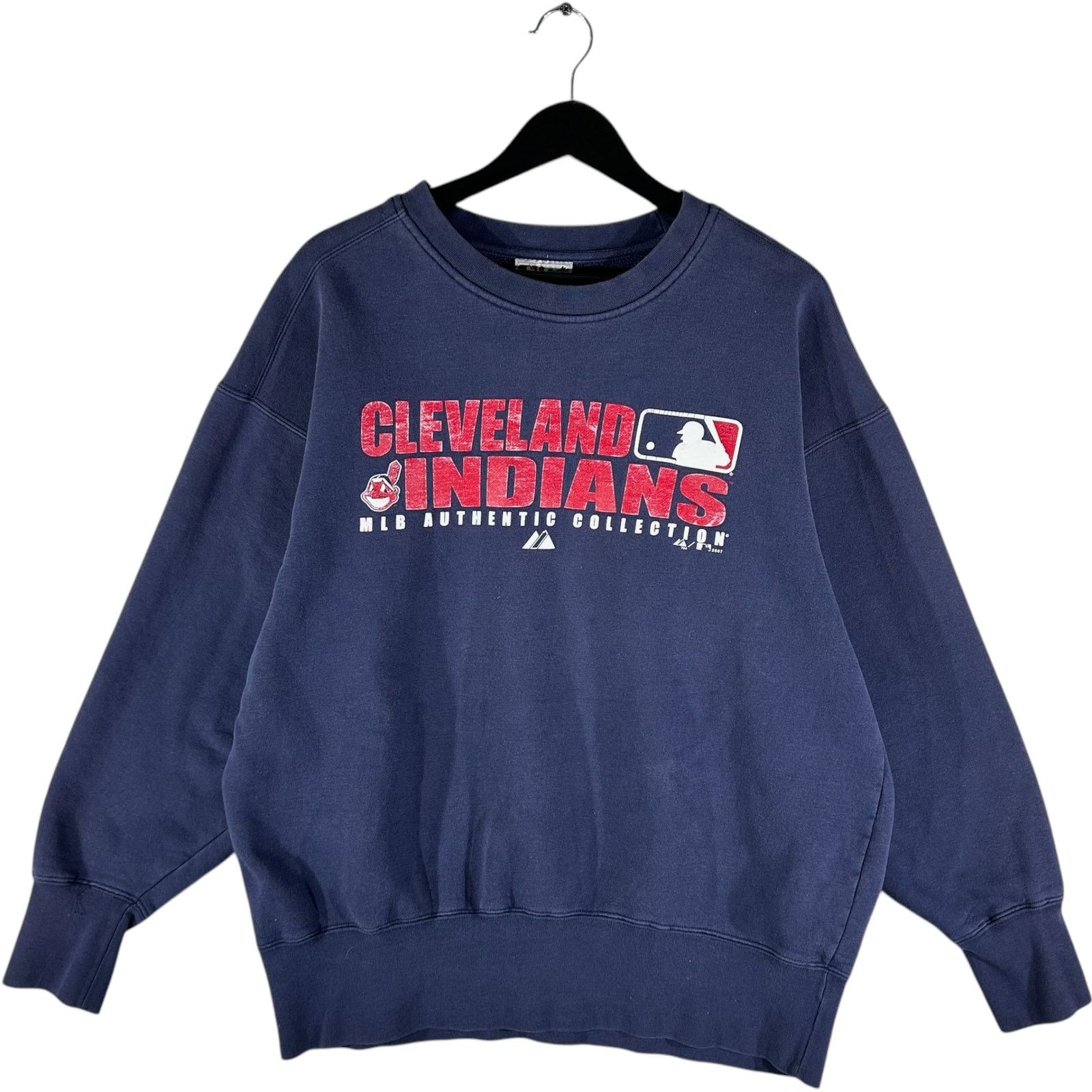 Majestic Vintage Majestic Cleveland Indians Spellout MLB Crewneck XL Size US XL / EU 56 / 4 - 1 Thumbnail