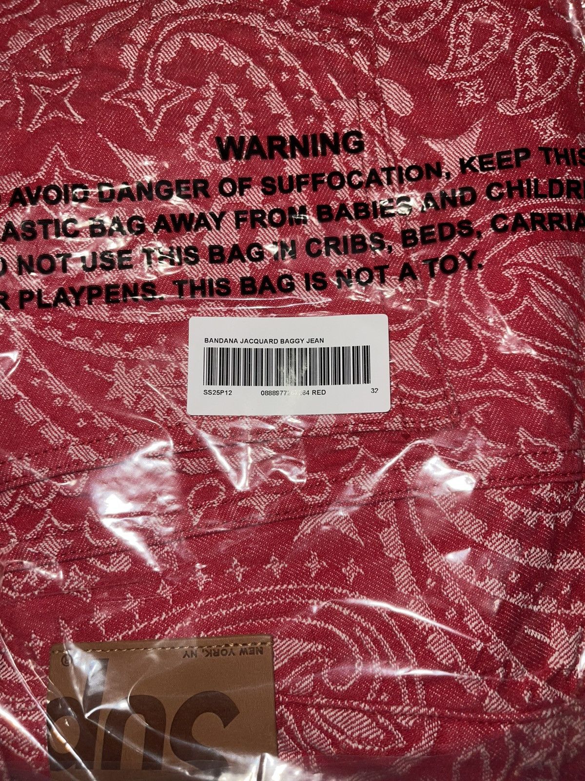 Supreme Supreme Bandana Jacquard Baggy Jean Red size 32 Size US 32 / EU 48 - 3 Thumbnail