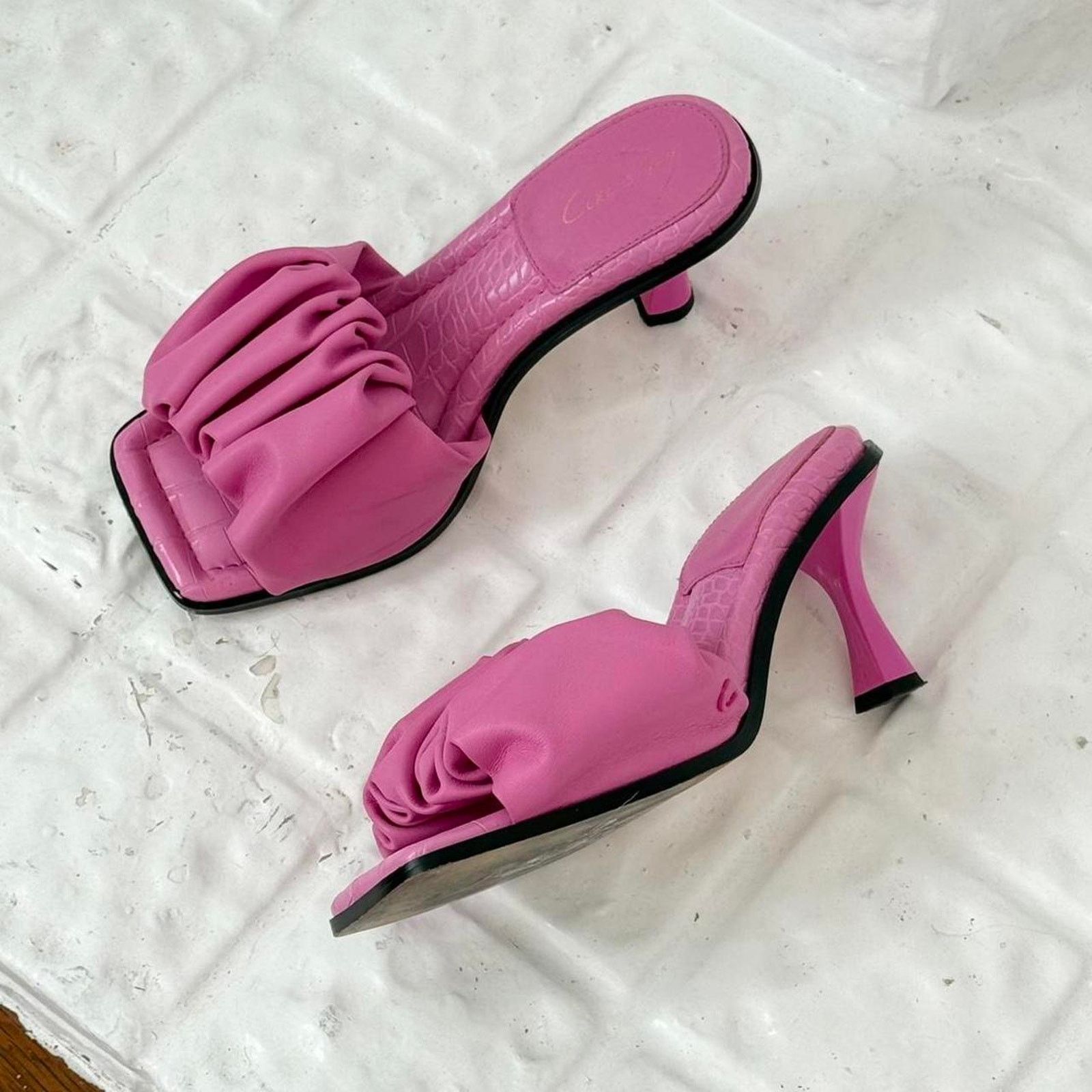 Sam Edelman ✿ hot pink ruched kitten heel mules circus by sam edelman ✿ Size US 8 / IT 38 - 4 Thumbnail