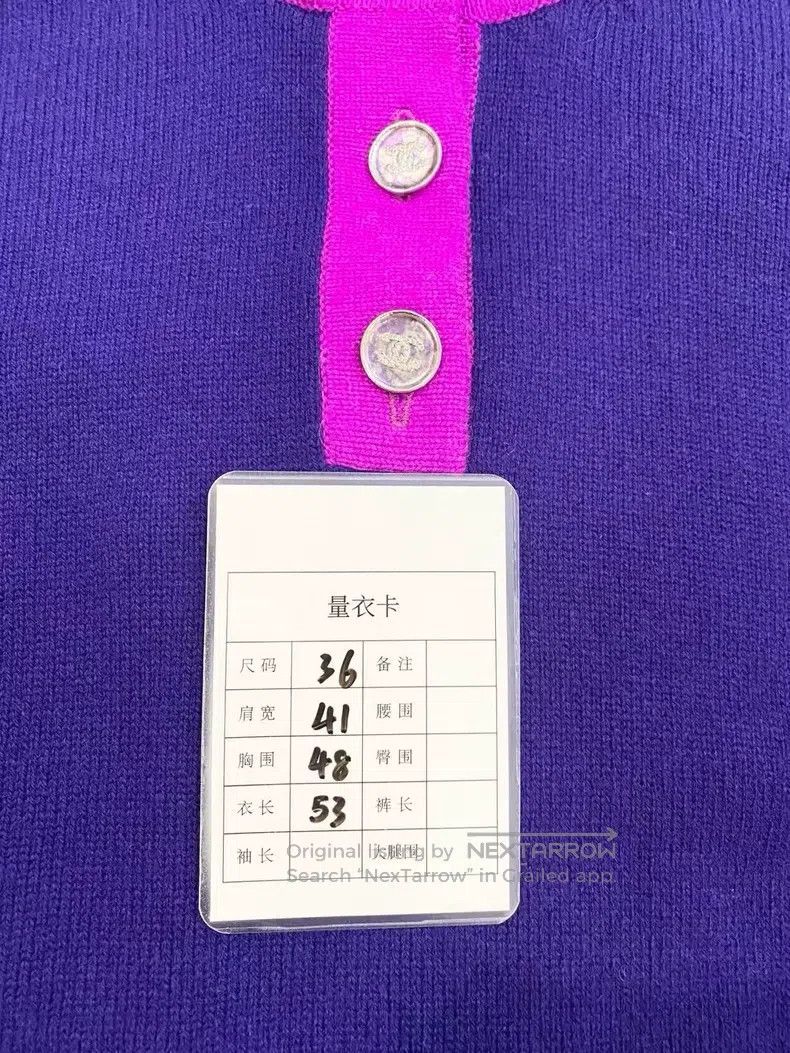 Chanel Chanel Cashmere colour-blocked knitted short sleeves Size XS / US 0-2 / IT 36-38 - 8 Thumbnail