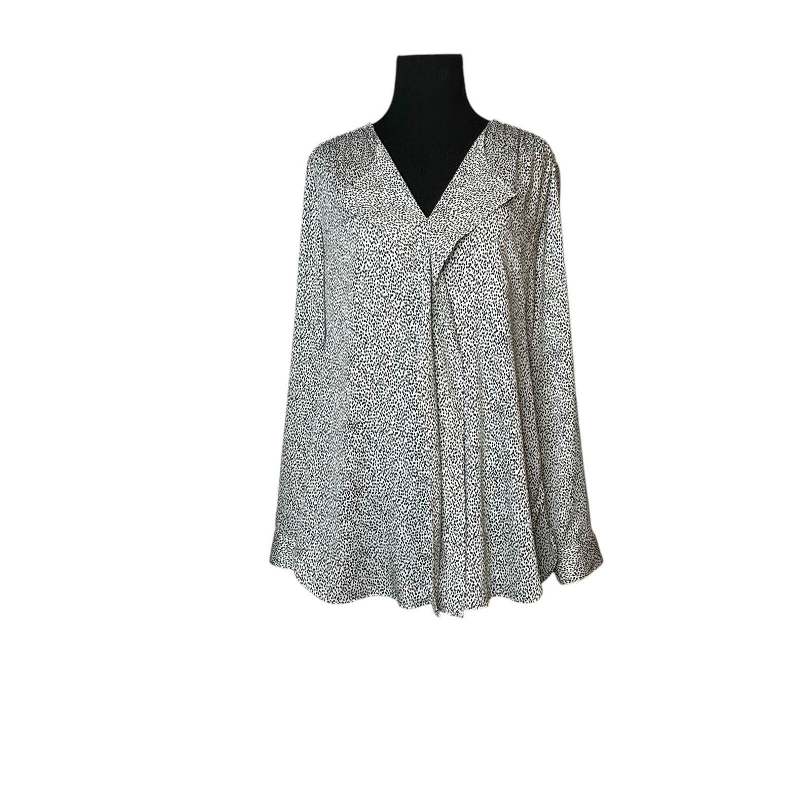 Ann Taylor Ann Taylor white black polka dots long sleeves blouse size 4 Size S / US 4 / IT 40 - 6 Thumbnail