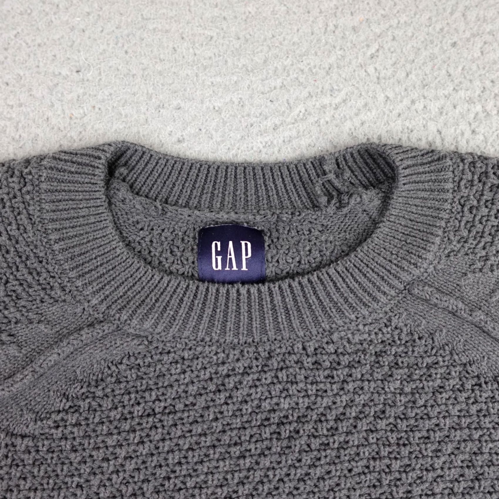 Gap Gap 2XL Gray Textured Knit Pullover Sweater Womens Crew Neck Chunky Knit Pullover Casual Womens Gap Shirt Size XXL / US 16-18 / IT 52-54 - 4 Thumbnail