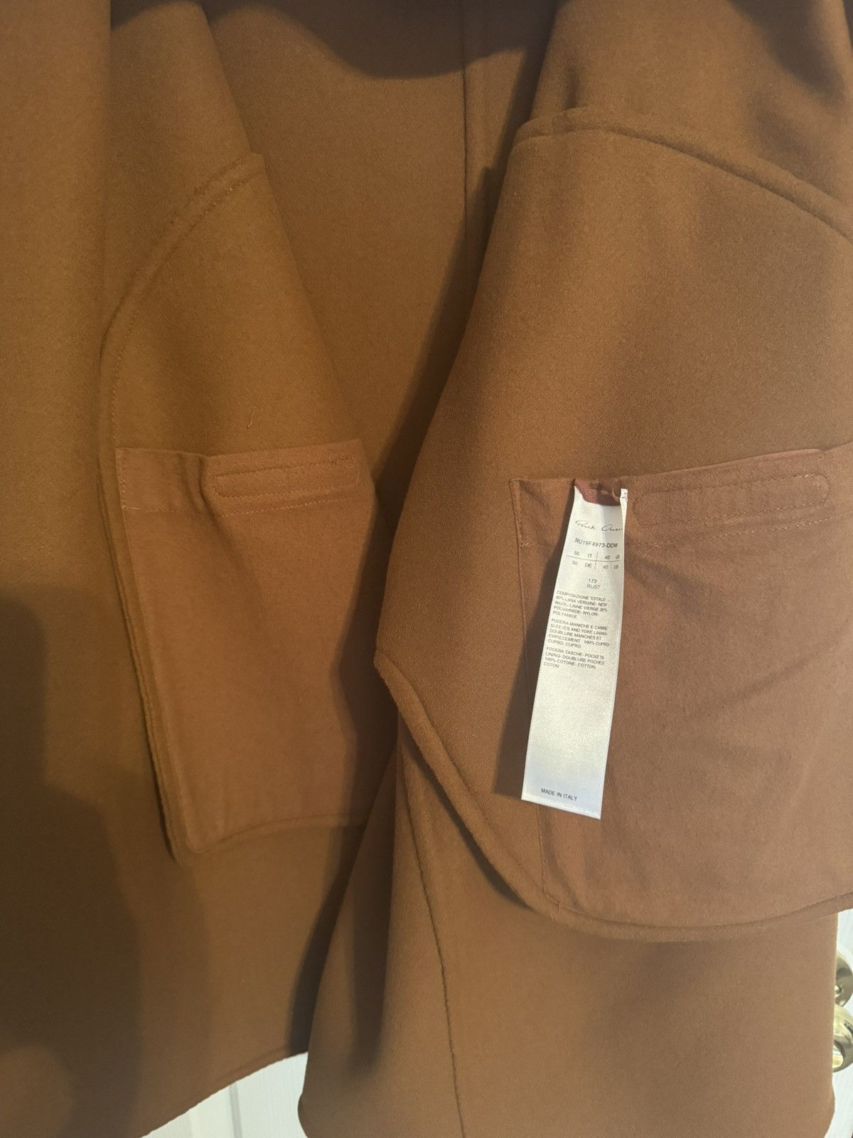 Rick Owens Rick Owens Larry Soft Coat in Rust - Brand New with Tags! Size US M / EU 48-50 / 2 - 6 Thumbnail