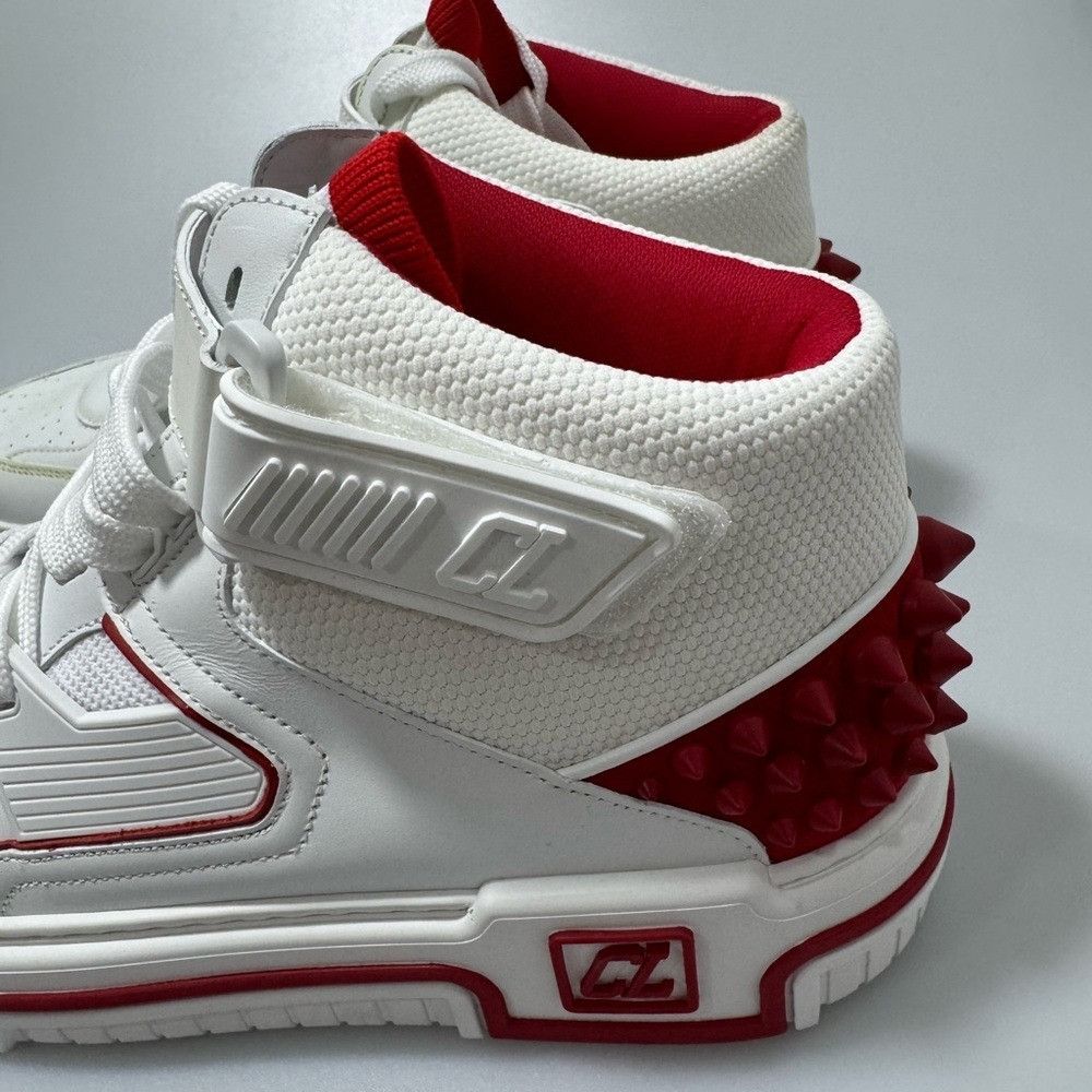 Christian Louboutin Christian Louboutin Astroloubi Mid-Top Sneakers White Red Size US 11 / EU 44 - 4 Thumbnail