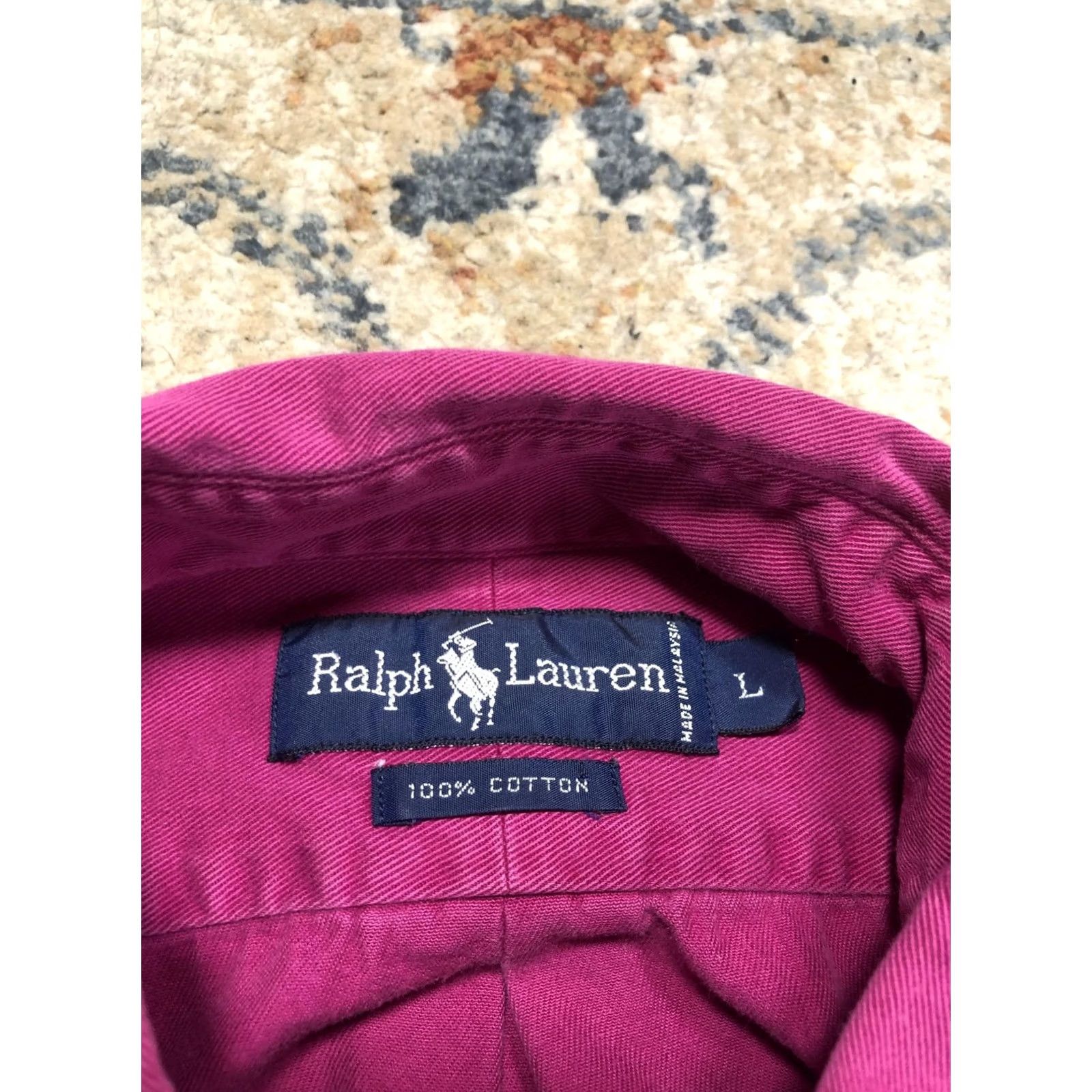 Ralph Lauren Ralph Lauren Shirt Mens Large Purple Solid Twill Long Sleeve Button Down Pony Size US L / EU 52-54 / 3 - 7 Thumbnail