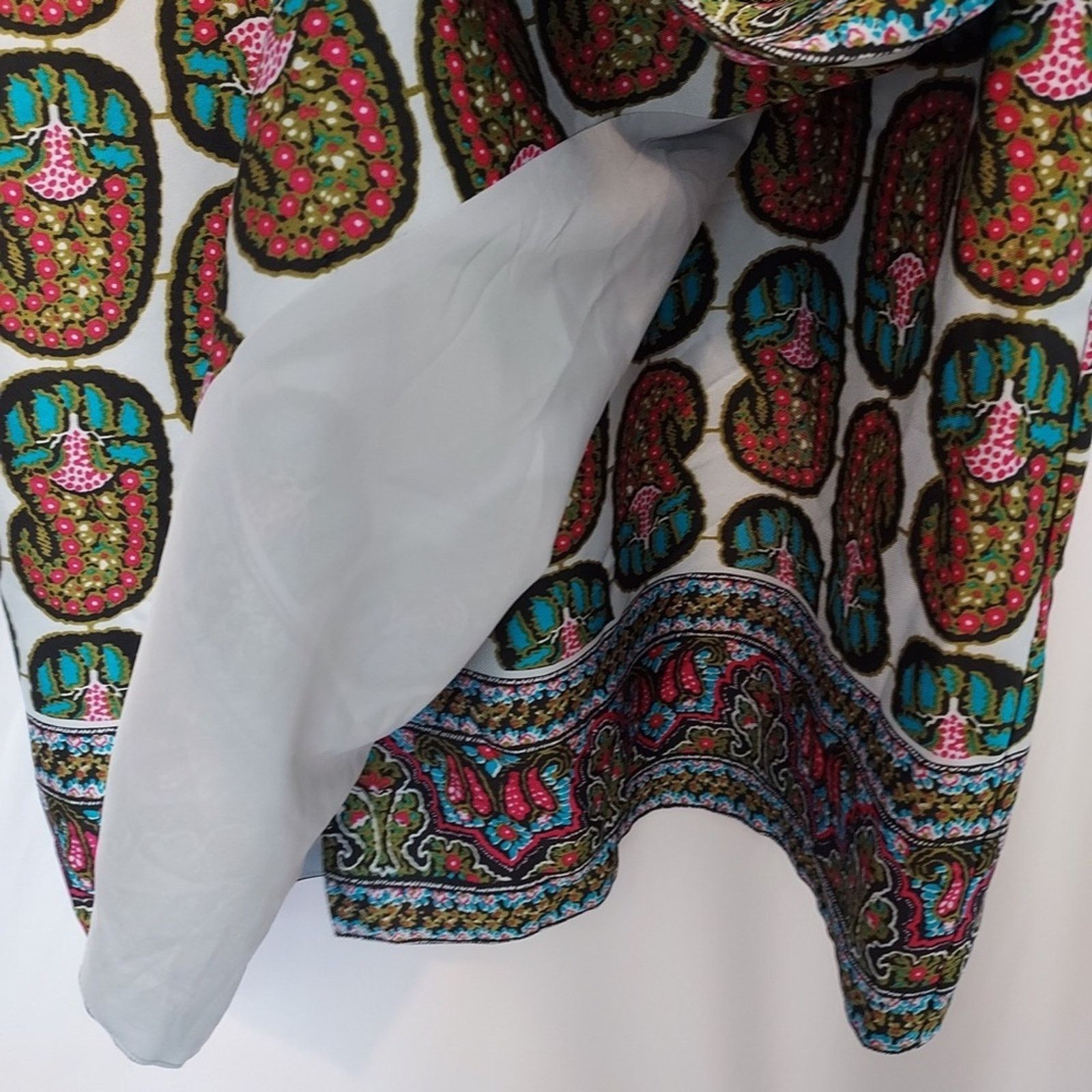 Other Rachel Roy Black White Red Blue Floral Paisley Shift Dress Size M / US 6-8 / IT 42-44 - 8 Thumbnail