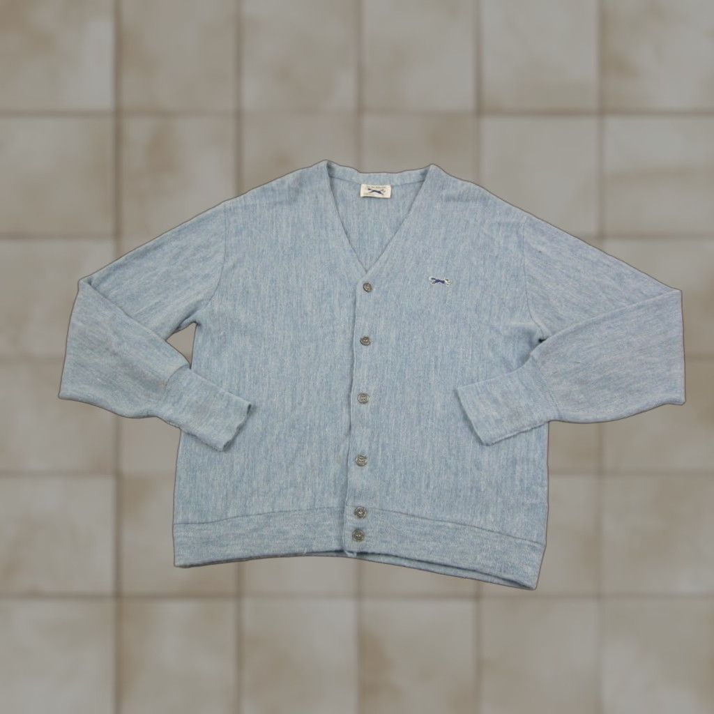 JCPenney VINTAGE J.C. Penney Cardigan Mens XL Sweater Blue 50s 60s Classic 80s 90s All Seasons Knit Long Sleeve V-Neck Button Logo Regular Size US XL / EU 56 / 4 - 1 Thumbnail